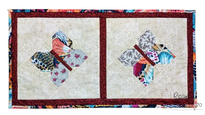 runner con farfalla stile patchwork